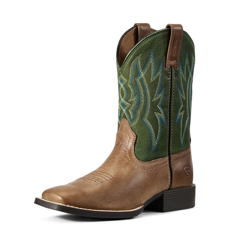 Stivali Cowboy Bambino Ariat Pace Setter Marroni Verde Acqua | TFO4PN8