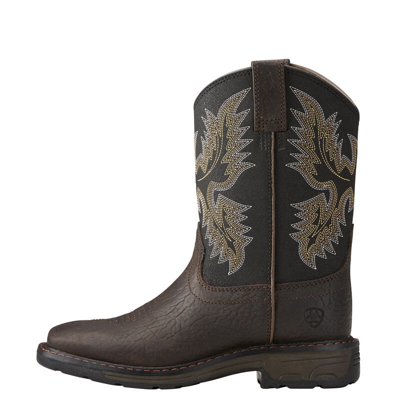 Stivali Cowboy Bambino Ariat WorkHog Larghe Square Punta Boots Marroni | 3EV3NY4