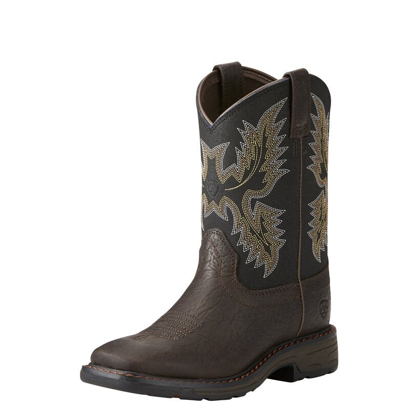 Stivali Cowboy Bambino Ariat WorkHog Larghe Square Punta Boots Marroni | 3EV3NY4