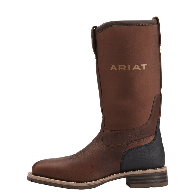 Stivali Cowboy Uomo Ariat Ibrido All Weather Impermeabili Steel Punta Lavoro Boots Marroni | CK25A2G