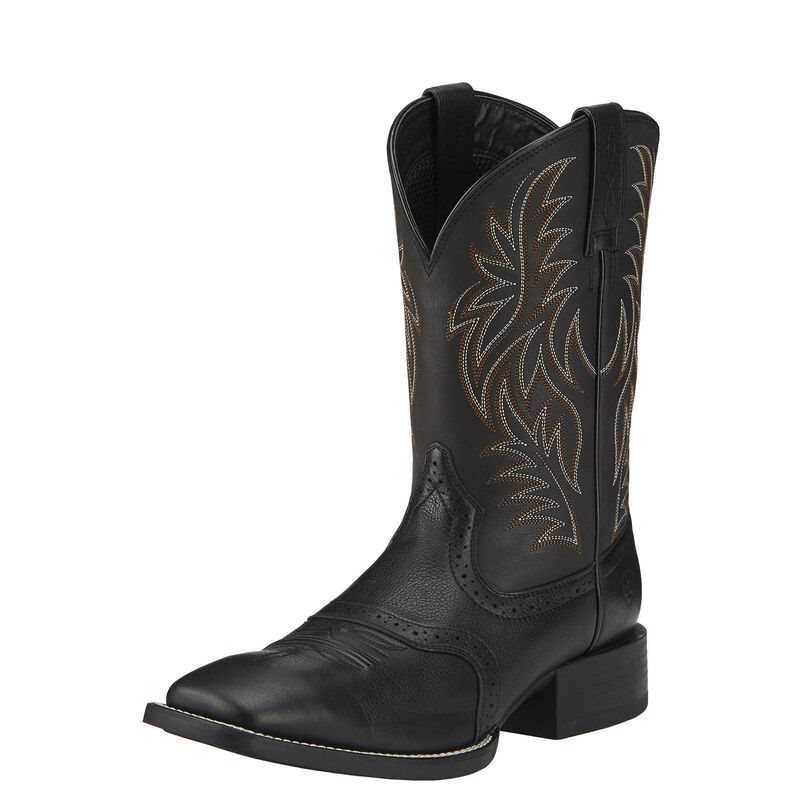 Stivali Cowboy Uomo Ariat Sportive Larghe Square Punta Nere | I0JDKU5