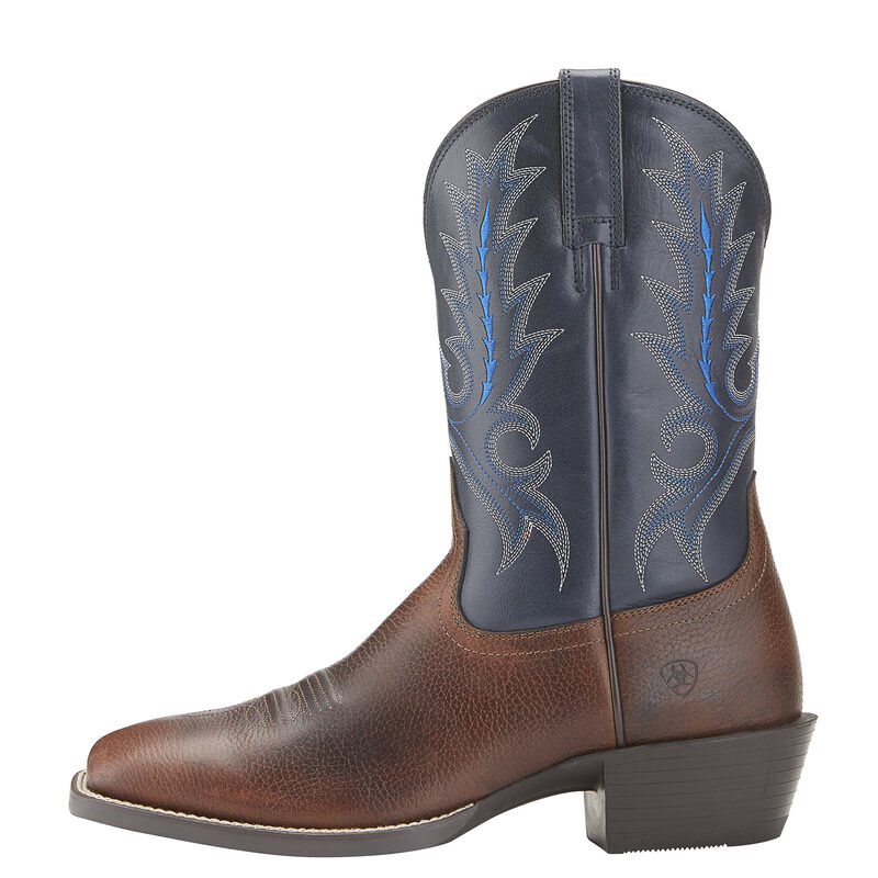 Stivali Cowboy Uomo Ariat Sportive Outfitter Marroni Blu Marino | OTTW9B4