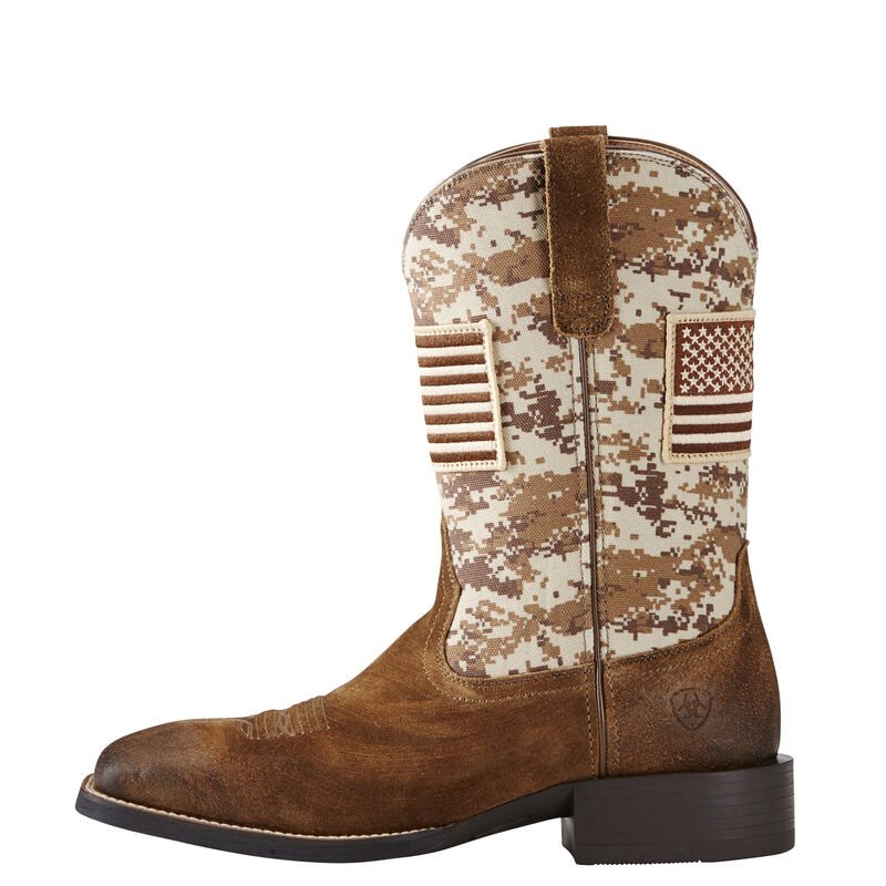 Stivali Cowboy Uomo Ariat Sportive Patriot Marroni Bianche | BD30881