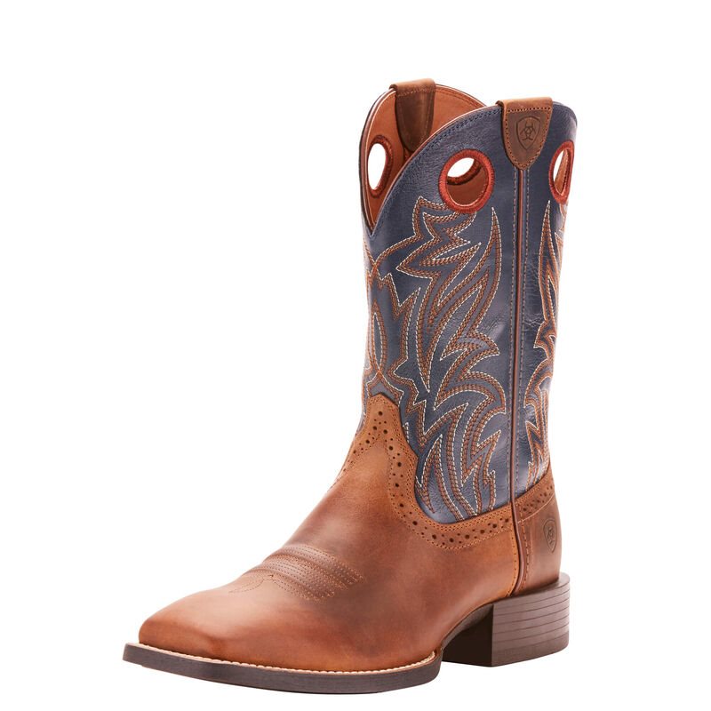 Stivali Cowboy Uomo Ariat Sportive Sidebet Rame Blu Marino | 4VYRFV2