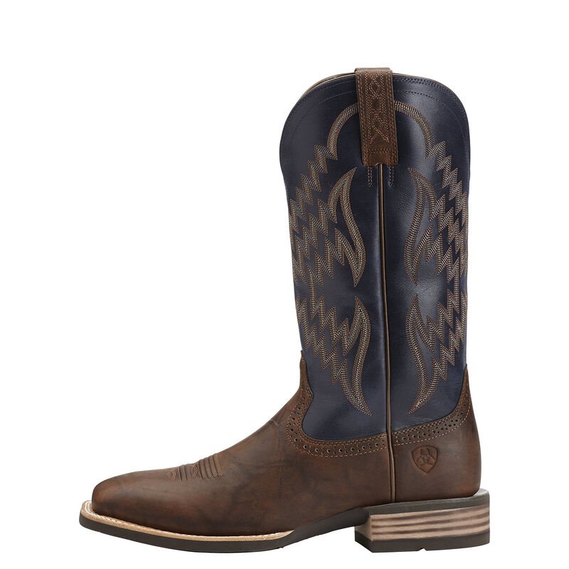 Stivali Cowboy Uomo Ariat Tycoon Marroni Blu Marino | N43N422