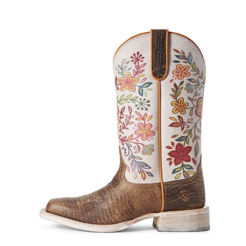 Stivali Da Cowgirl Donna Ariat Circuit Savanna Marroni Bianche | 8CL57LG