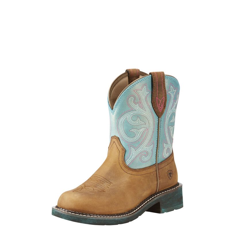 Stivali Da Cowgirl Donna Ariat Fatbaby Heritage Marroni Verde Acqua | TU0KEEQ