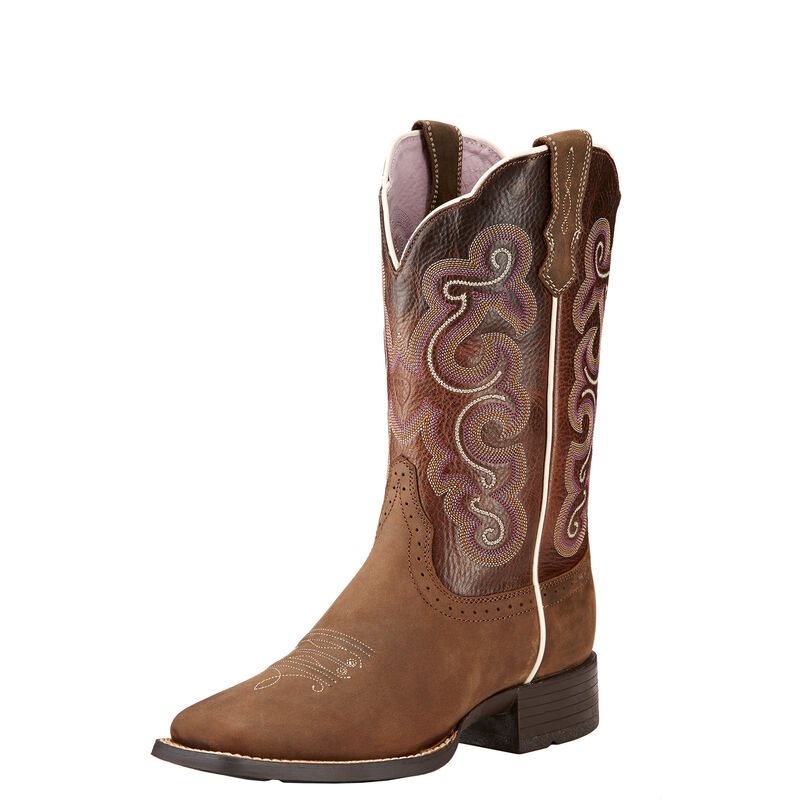 Stivali Da Cowgirl Donna Ariat Quickdraw Marroni | 6L0L7OV