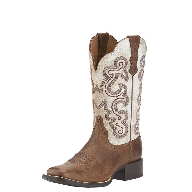 Stivali Da Cowgirl Donna Ariat Quickdraw Beige | NGN66Q5