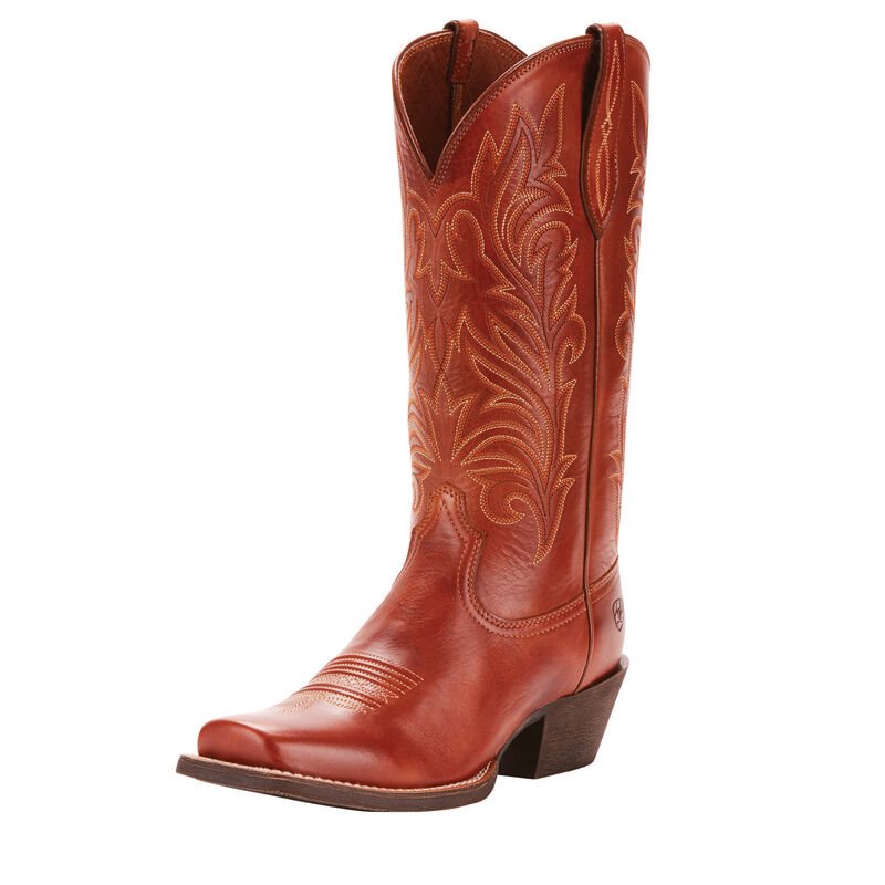 Stivali Da Cowgirl Donna Ariat Round Up Stockyards Beige | 09HPX53