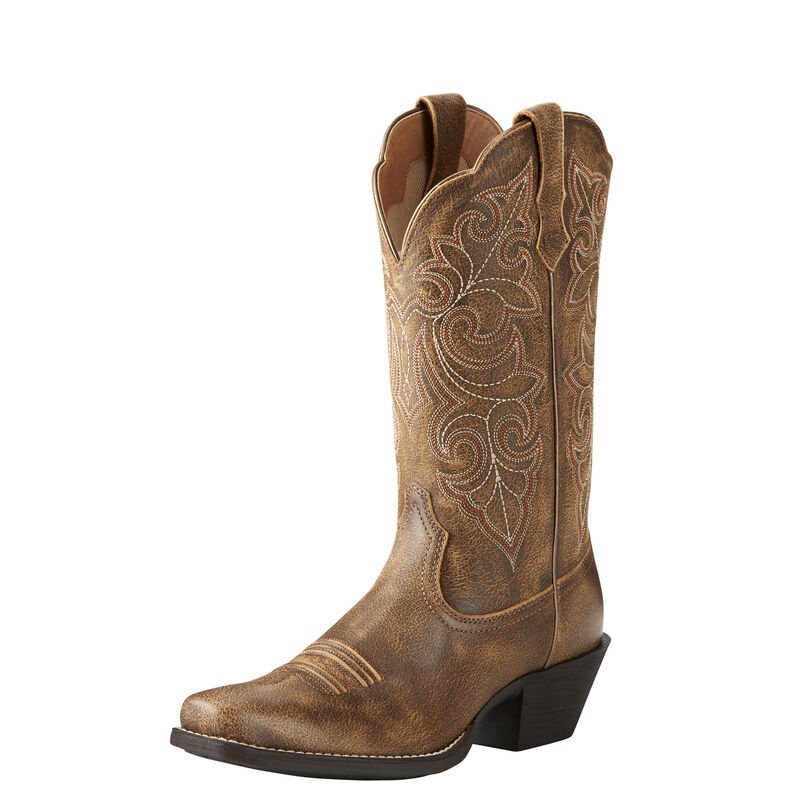 Stivali Da Cowgirl Donna Ariat Round Up Square Punta Marroni | 4JXMA0G