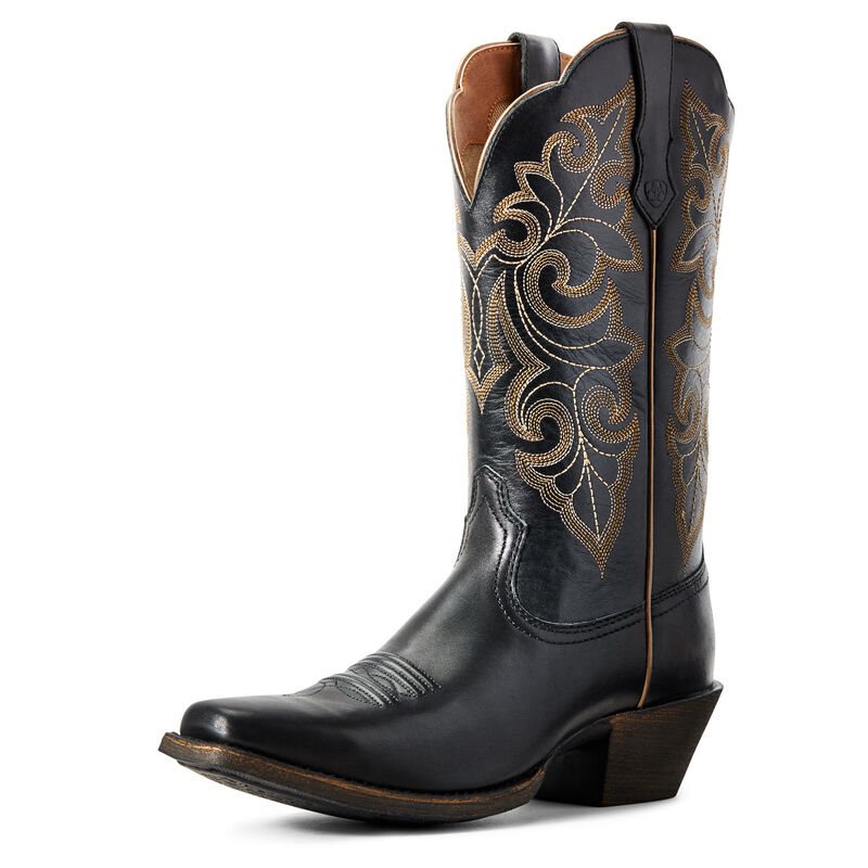 Stivali Da Cowgirl Donna Ariat Round Up Square Punta Nere | B8PYUPJ