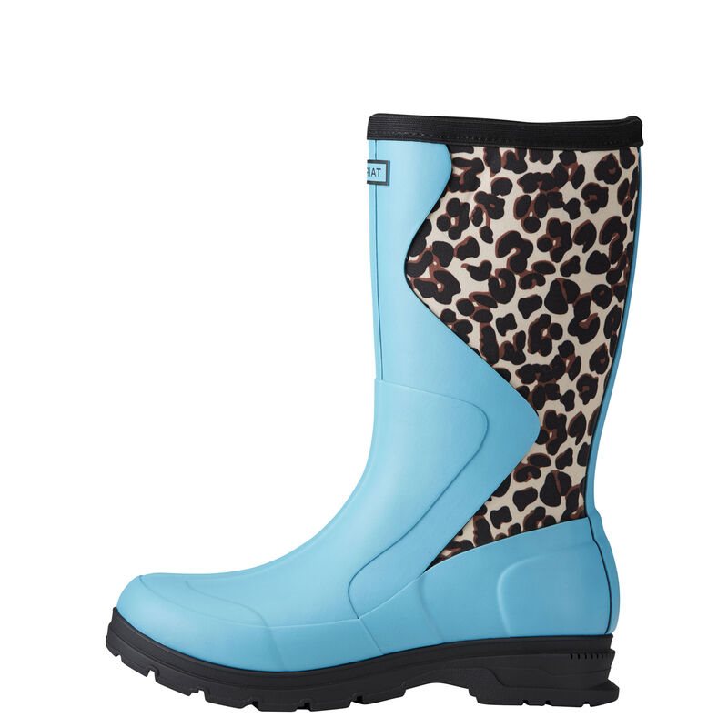 Wellies Donna Ariat Springfield Rubber Boots Blu Leopardate | RGTXPAP