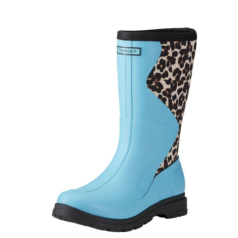 Wellies Donna Ariat Springfield Rubber Boots Blu Leopardate | RGTXPAP