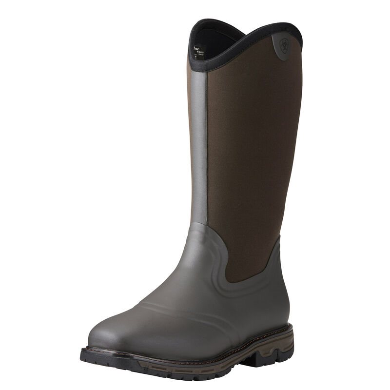 Wellies Uomo Ariat Conquest Neoprene Impermeabili Insulated Square Punta Rubber Boots Marroni Scuro | BC9ZTJV