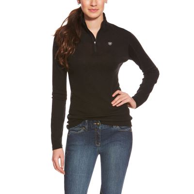 Baselayer Donna Ariat Cadence Wool 1/4 Zip Baselayer Nere | QM7WH8B