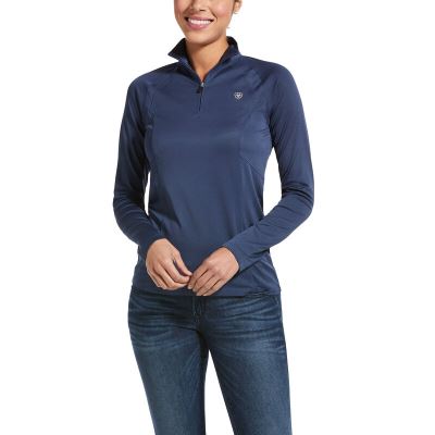 Baselayer Donna Ariat Sunstopper 2.0 1/4 Zip Baselayer Grigie Scuro | 398R0EU