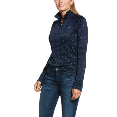 Baselayer Donna Ariat Sunstopper 2.0 1/4 Zip Baselayer Blu Marino | JZ51RFR