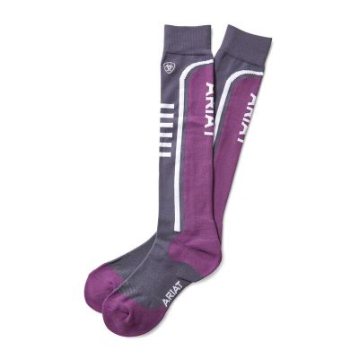 Calzini Uomo Ariat TEK Slimline Performance Grigie Scuro Viola | SXA77EI