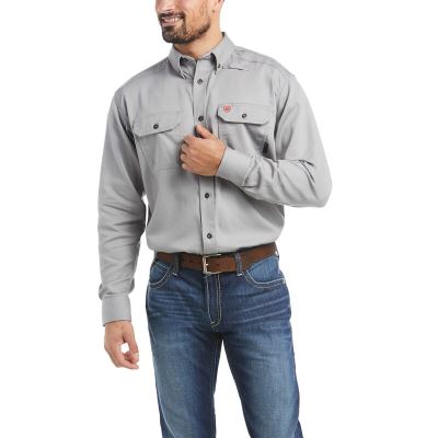 Camicia Da Lavoro Uomo Ariat FR Solid Shirts Argento | CHCJAVH