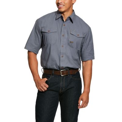 Camicia Da Lavoro Uomo Ariat Rebar Made Tough DuraStretch Grigie | GHHZPGY