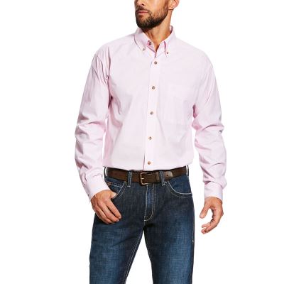 Camicie Uomo Ariat Pro Series Dayne Mini Stripe Rosa | 8L5KTAB