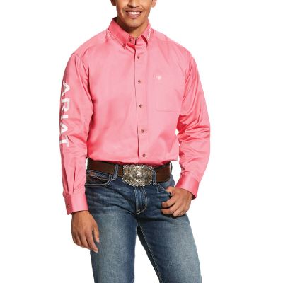 Camicie Uomo Ariat Team Logo Twill Classiche Fit Rosa | FC3WARK