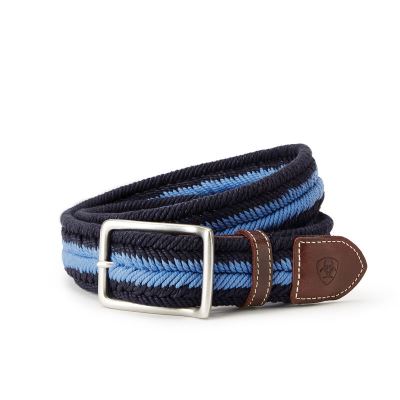 Cinture Uomo Ariat Three Rail Woven Belts Blu | ARC0OQK