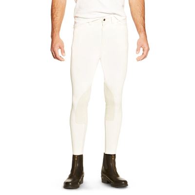 Collant Uomo Ariat Olympia Knee Patch Breech Bianche | QJ8RE8C