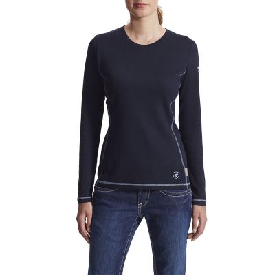 Giacca Donna Ariat FR Polartec PowerDry Top Blu Marino | QOKXMFK