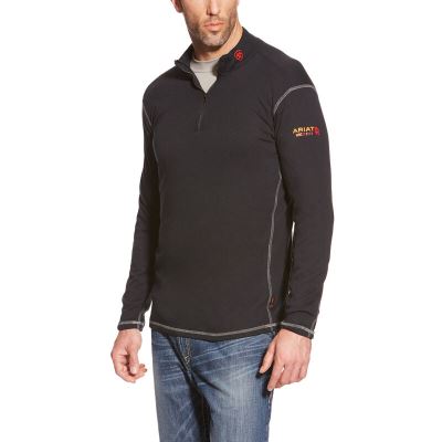 Giacca Uomo Ariat FR Polartec 1/4 Zip Top Nere | 559CIZZ