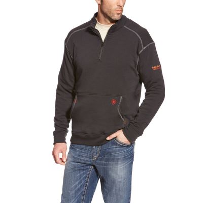 Giacca Uomo Ariat FR Polartec Fleece 1/4 Zip Top Nere | NSG1PP6