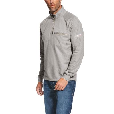 Giacca Uomo Ariat FR Rev 1/4 Zip Top Argento Scuro | ZJDTU16