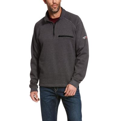 Giacca Uomo Ariat FR Rev 1/4 Zip Top Grigie Profondo | 1LP6KCA