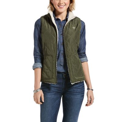 Gilet Donna Ariat Reversible Dilon Vest Verde Oliva | MS03KIR