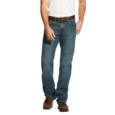 Jeans Uomo Ariat TEKLow Rise, Bootscut Lavoro Pants - Rebar Denim Blu | R155430