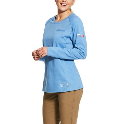 Magliette Donna Ariat FR Air Crew Blu | I95ZIBS