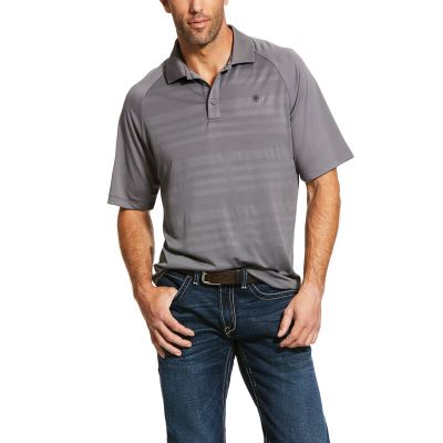 Magliette Polo Uomo Ariat Edge TEK Grigie Scuro | B3RZZ0F