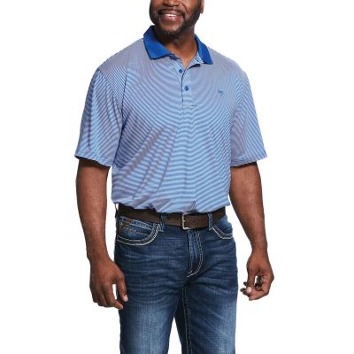 Magliette Polo Uomo Ariat Micro Stripe TEK Blu | ZR2K6VC