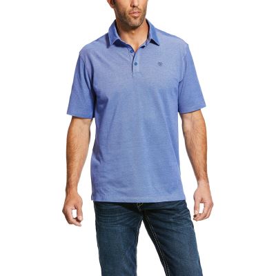 Magliette Polo Uomo Ariat Pique TEK Blu | MYA03OG