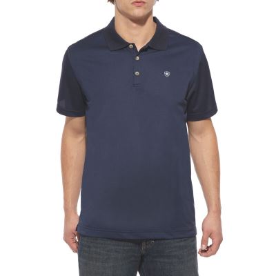 Magliette Polo Uomo Ariat TEK Blu Marino | SY0A7DC