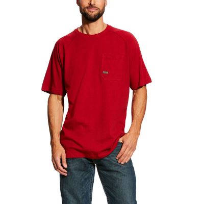 Magliette Uomo Ariat Rebar Cotone Strong Rosse | 4VSGV48