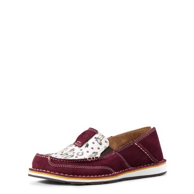 Mocassini Donna Ariat Cruiser Bordeaux Bianche | K496W0D