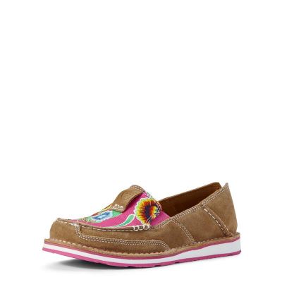 Mocassini Donna Ariat Cruiser Marroni Scuro Rosa | OKMW632