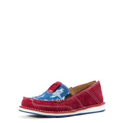 Mocassini Donna Ariat Cruiser Rosse Blu | 45G90MJ