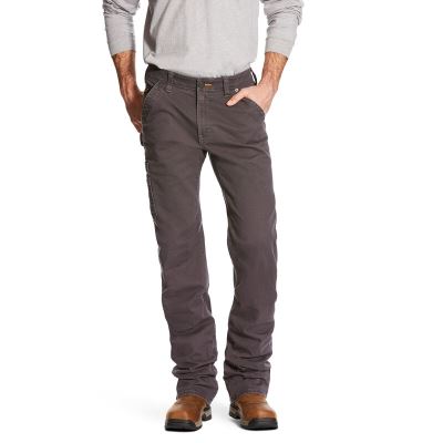 Pantaloni Uomo Ariat Rebar M4 Low Rise DuraStretch Washed Twill Dungaree Boots Cut Grigie | TI92P3Y