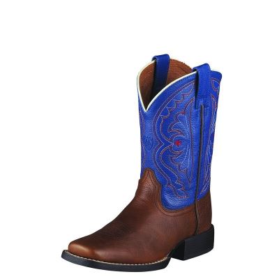 Stivali Cowboy Bambino Ariat Quickdraw Marroni Blu Scuro | AJL2106