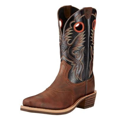 Stivali Cowboy Uomo Ariat Heritage Roughstock Marroni Nere | 2I5SJ86