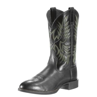 Stivali Cowboy Uomo Ariat Heritage Stockman Nere Verdi | 4XOZSMN