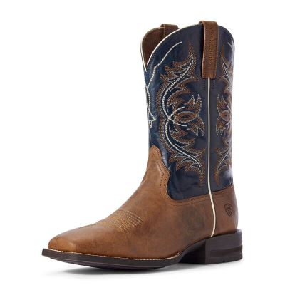 Stivali Cowboy Uomo Ariat Holder Marroni Blu Marino | O0GFN04